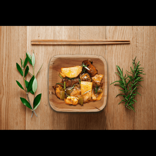 Palm Leaf Biodegradable Bowls, 5 inch, Square