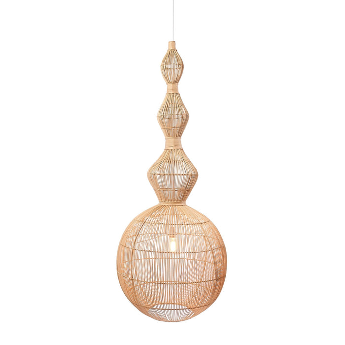 Serene Rattan Pendant 4-Tier Ceiling Light