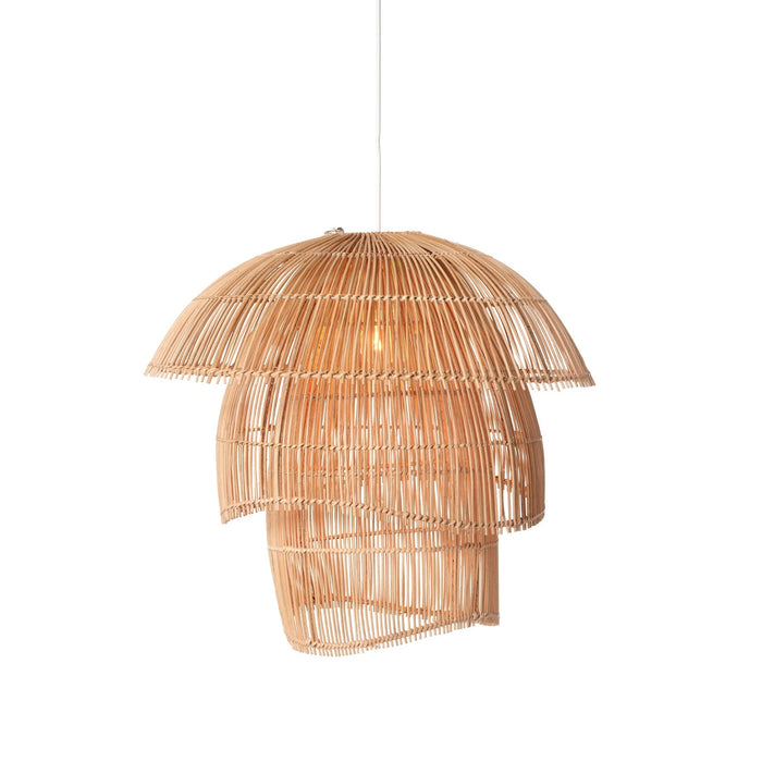 Cascade Natural Rattan 3-Tier Pendant Light