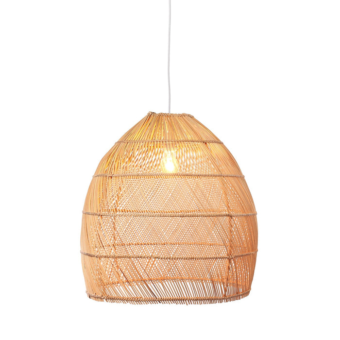 Bell Shaped Rattan Pendant Light - Large